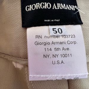 Giorgio Armani 50 pants light tan, khaki color.  Feels like a blended fabric.